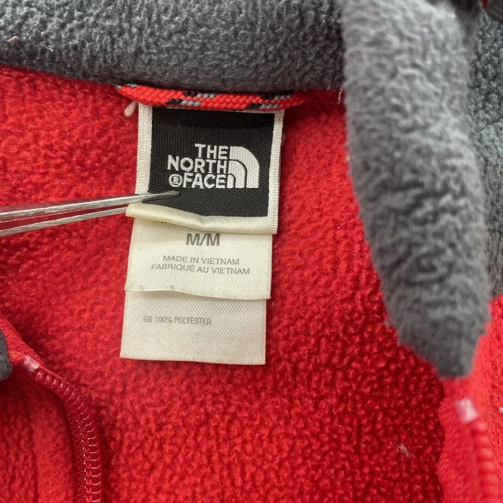 North Face TKA 200 Jacket Mens Med Red Fleece Gorpcore Tech Performance Training